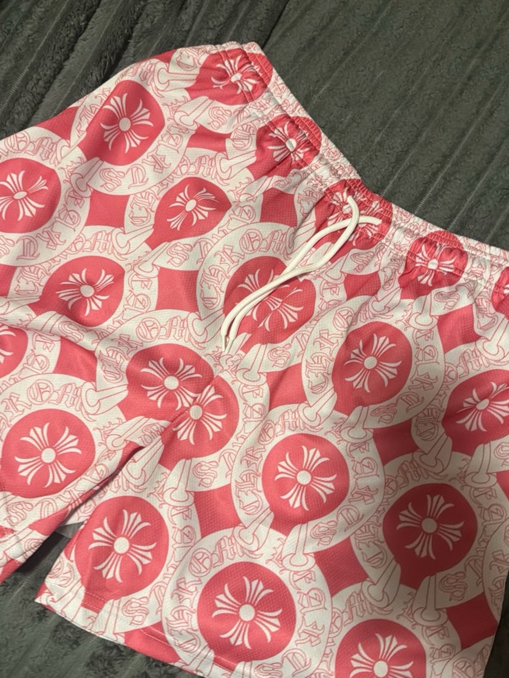 Chrome Hearts Pink Graphic Swim Shorts